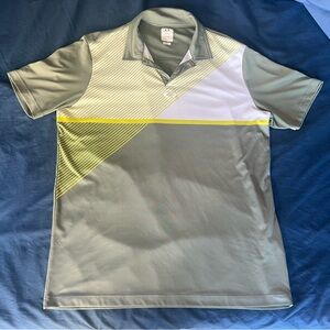 Oakley Polo Shirt Mens XL Green Yellow Performance Golf Athletic Regular Fit